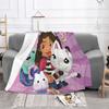 Gabbys Dollhouse Cartoon Blanket Velvet Summer Portable Super Warm Throw Blanket for Bedding Travel Bedspreads