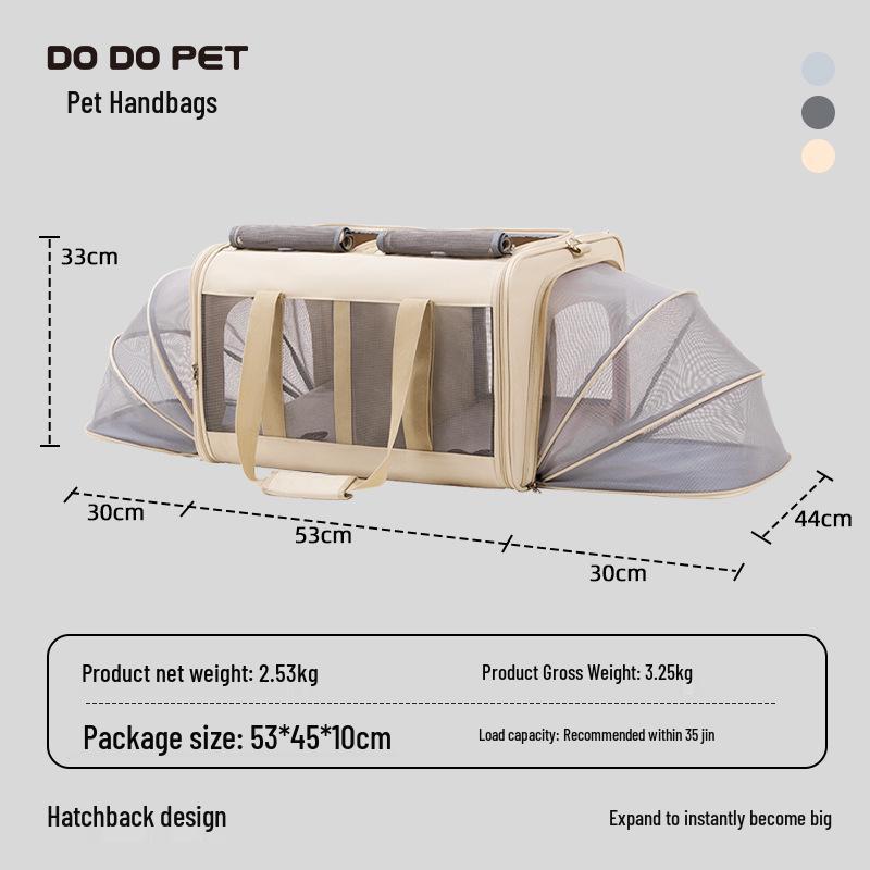 Pet Transport Cage: Breathable, Expandable Car Cage for Dogs and Cats