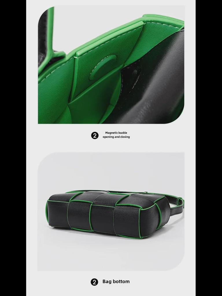 Korean Genuine Leather Woven Handbag - Stylish, High-End Crossbody & Tote for Women