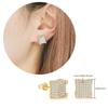 Rock Hip Hop Iced Out Stud Earring for Men Male Ice Studded Zircon Gold Color Piercing Ear Accessories Hiphop Trend