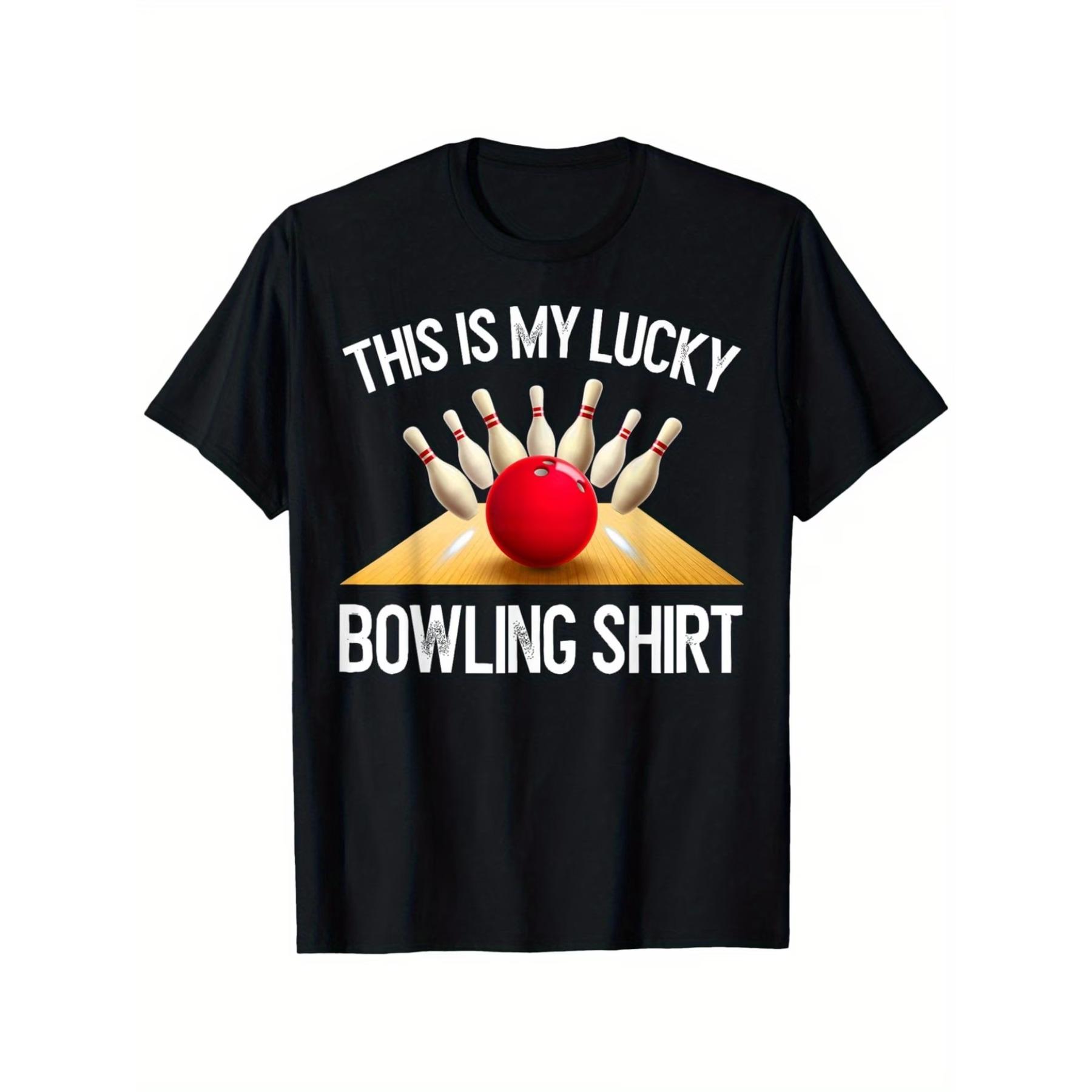 

Funny LUCKY BOWLING T-Shirt Team Vintage Retro Gift Tee T-Shirt, Unisex Cotton Casual Round Neck Outdoor Short Sleeve T-shirt S чёрный