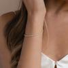 Sale 925 Silver Color Bracelets Full AAA Zircon Austrian Crystal Femme Women Link Chain Fine Jewelry Bangles