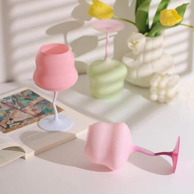 Verre à vin à pied Macaron Colorblock – Design Dionysos Crème Rétro
