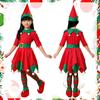 Yi-gog Christmas Kids' Costume Set, Cute Long Sleeve Santa (Red, Child's Size XL)