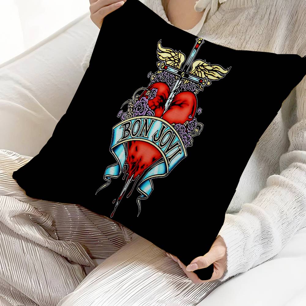 B-Bons J-Jovi Cushion Cover Pillow Cover Decor Pillowcase Printed Cushion Case For Couch