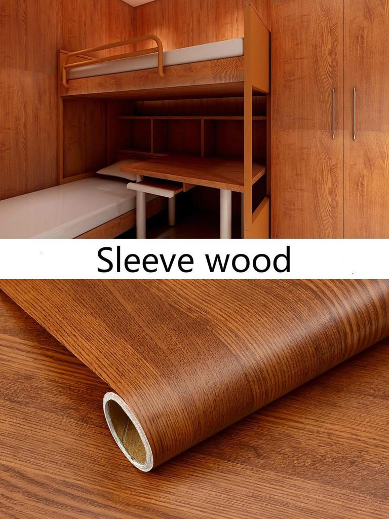 Vinyl Waterproof Wood Grain Wallpapers Self-adhesive Stickers For Kitchen Ambry Furniture Wardrobe Table Wall Papers Home Decor