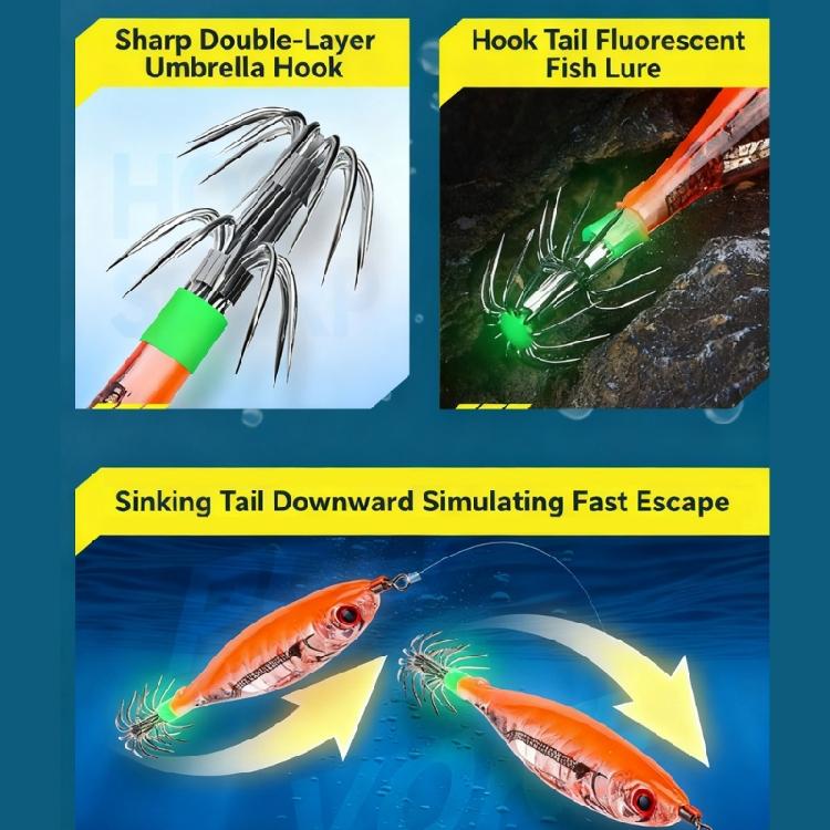 Fishing Lures Jig Hook Shrimp Lure Baits Squid Jig Artificial Hard Baits Squid Jig Cuttlefish Hook