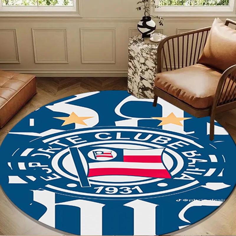 Football Club Emblem Round Rug for Livingroom,Bedroom, Palyroom, Chair Rug, Area Rug, Circle Carpet, Large Size Fan Christmas Gift