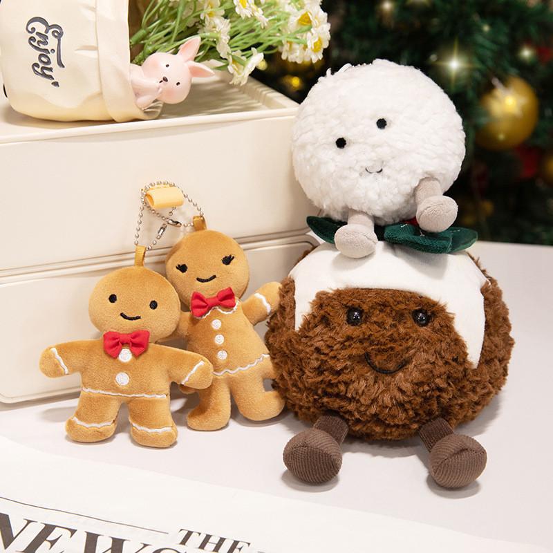 Cute Pudding Snowball Christma Series Plush Toy Cartoon Gingerbread Man Pendant