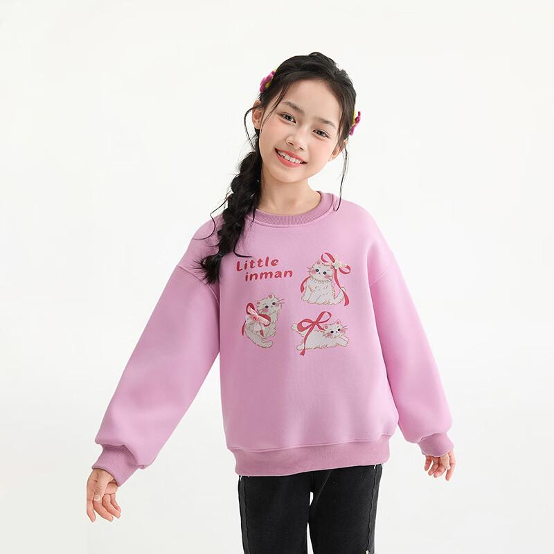 INMAN Girls' Casual Cartoon Print Pullover Sweatshirt