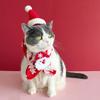 Warm Pet Scarf Santa's Hat Set Cat Christmas Cat Collar Red Pet Christmas Scarf Green Dog Drool Towel Adjustable Cap Dog Set