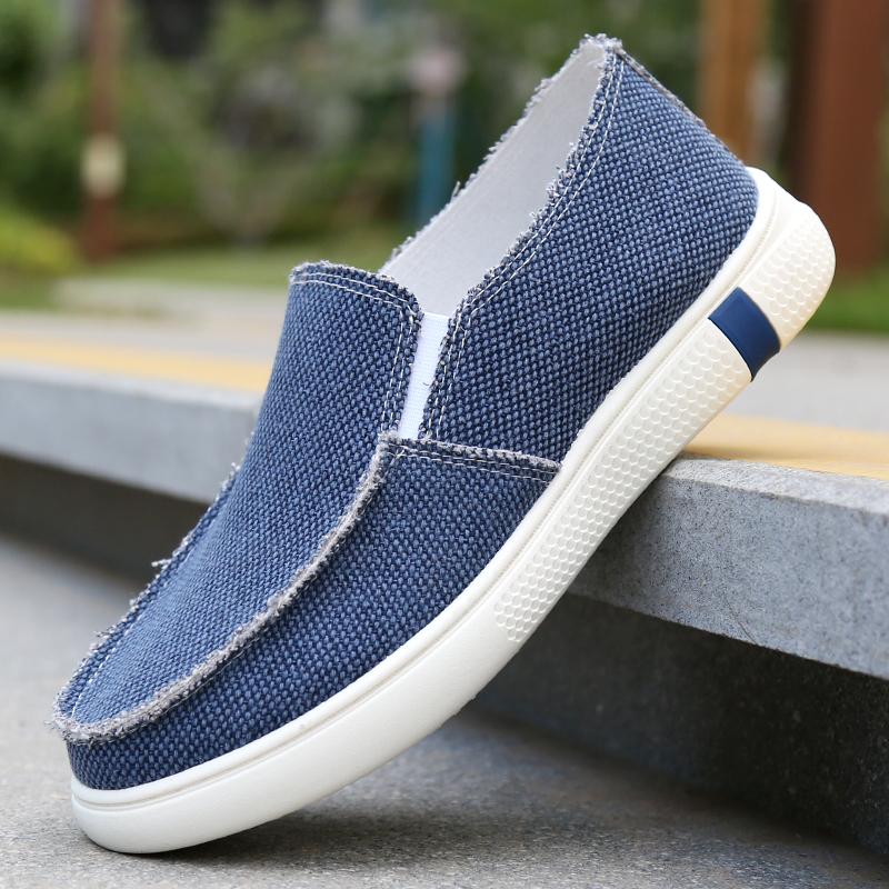 2026 New Man‘S Casual Canvas Shoes Soft Comfortable Lightweight Fashion Versatile Outdoor Walking Loafers Shoes