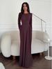 2025 Autumn Ruched Long Sleeve Crew Neck Dress
