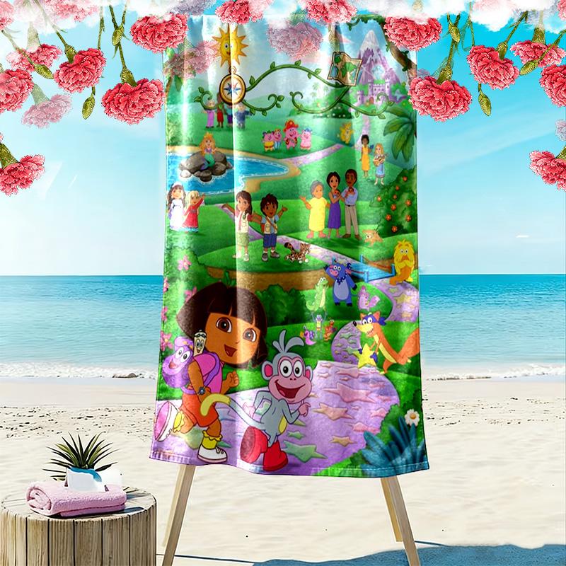Explorer Dora Print Beach Towel, Large Soft Quick Dry Towel for Beach Camping Swimming
