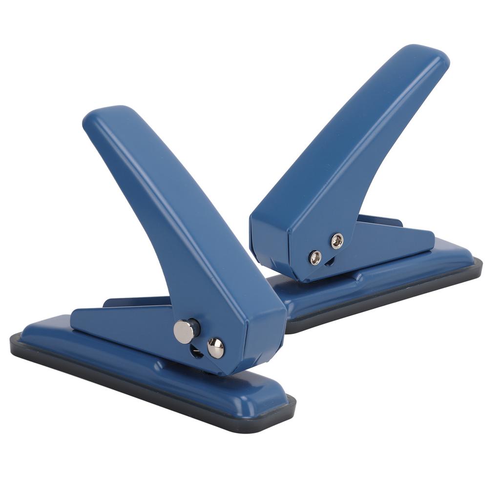 2pcs Hole Puncher Single Navy Blue Leverage Structure Punching Tool for Office Home School