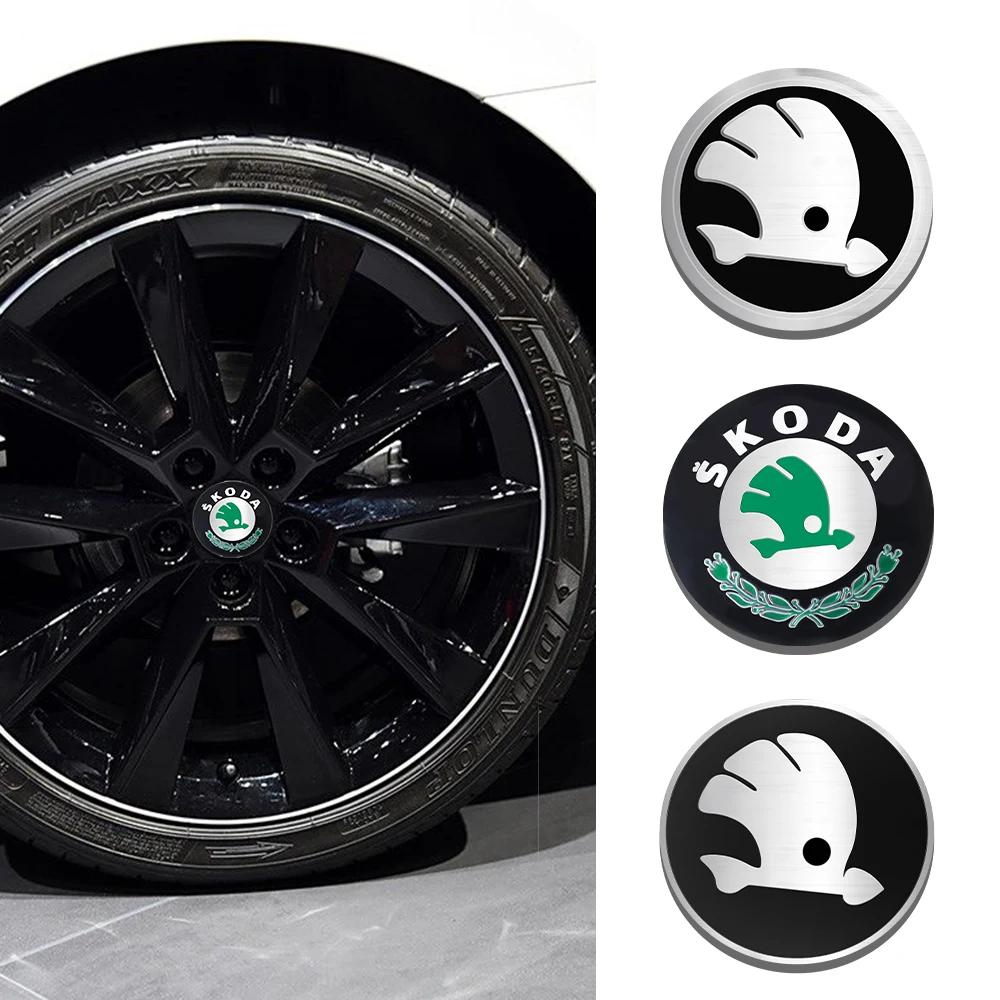 Car Sticker 2025 Hot 4Pcs 56/60/65/68MM Wheel Center Hub Caps Sticker Tire Rim Cover For Skoda Octavia A5 3 2 VRS Vision Kodiaq