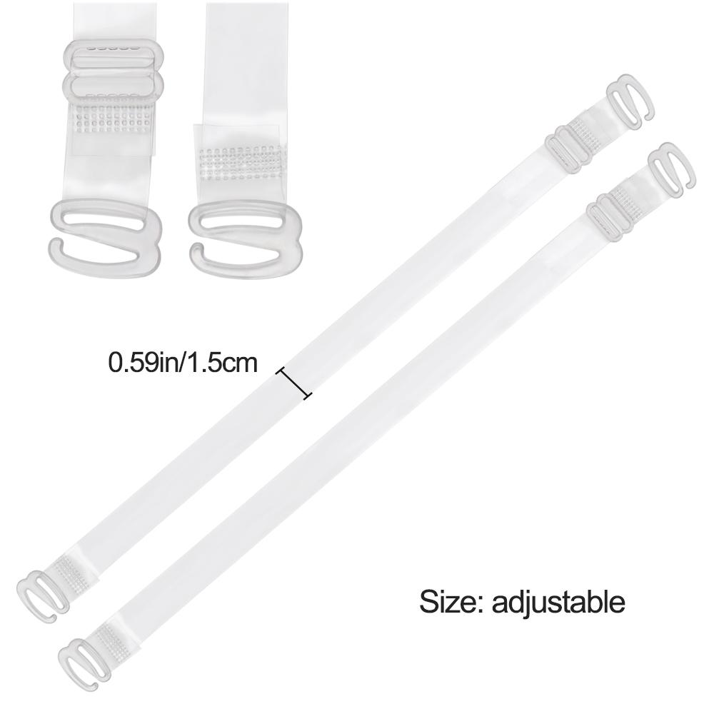 Clear Transparent Adjustable 1.5CM Bra Straps Steel Hook Invisible