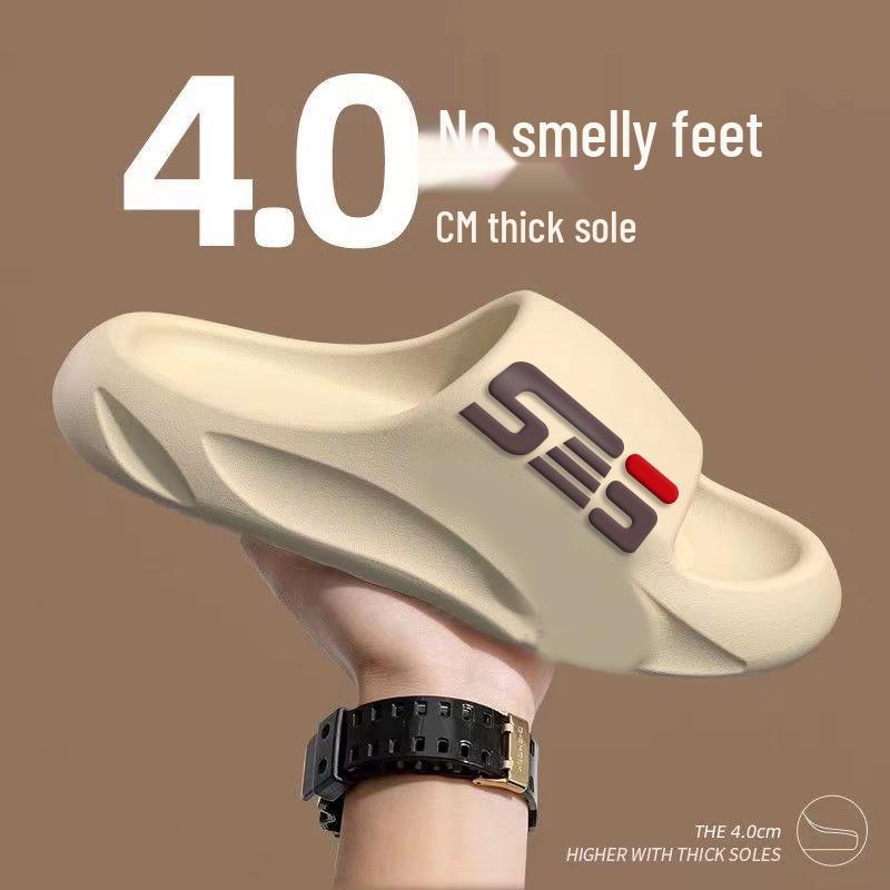 Men's Non-Slip Summer Slippers: Soft Sole, Shower & Outdoor Sandals, "Stepping On Shit" Emoji, Ideal for Couples and Social Media Trendsetters.