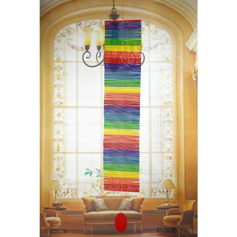 Colorful Wood Wind Chimes Rainbow Wind Spinner Mobile Chime Lawn Wind Spiral Party Home Decor Garden Ornament Decor DIY Pendant