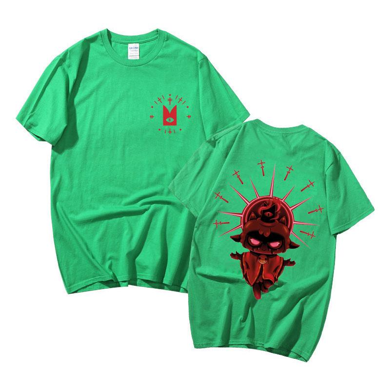 Anime Men Women 100% Cotton Oversized Tshirt Cartoon Game Cult of The Lamb Double Sided Graphic T-shirt Fashion Mens Tee Shirt