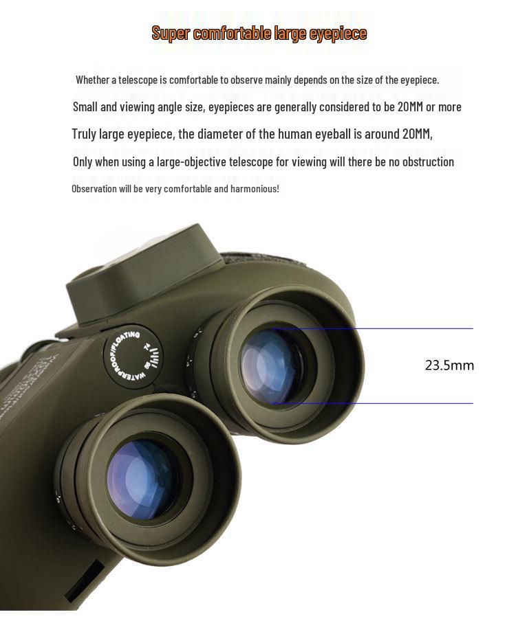 Hochleistungs-10x50-HD-Wasserdichtes-Nachtsichtfernglas mit Kompass und Entfernungsmesser für den Außenbereich