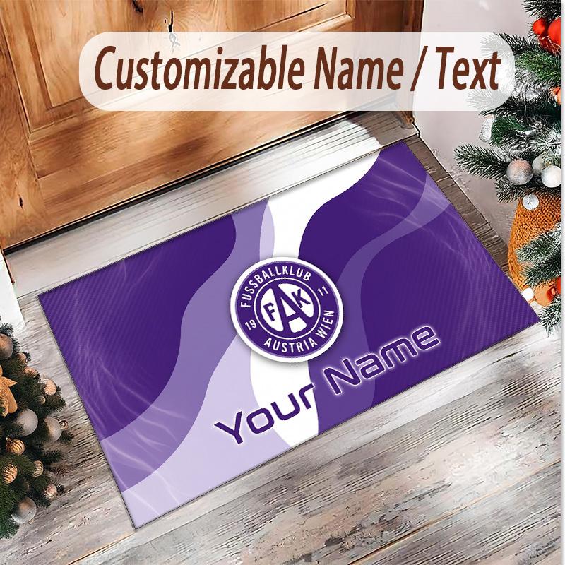 Personalized Crystal Velvet Carpet Austria Wien FC Pattern Non Slip Floor Rug