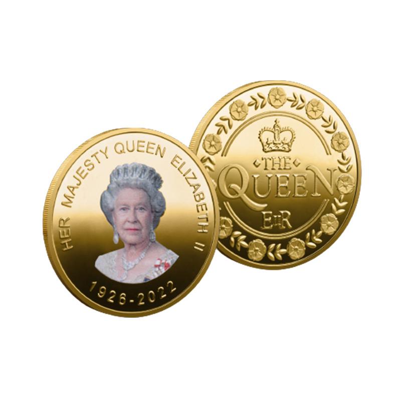 

Набор памятных монет Королевы Елизаветы II Сувенир Её Величества Платиновый Юбилей золотистый