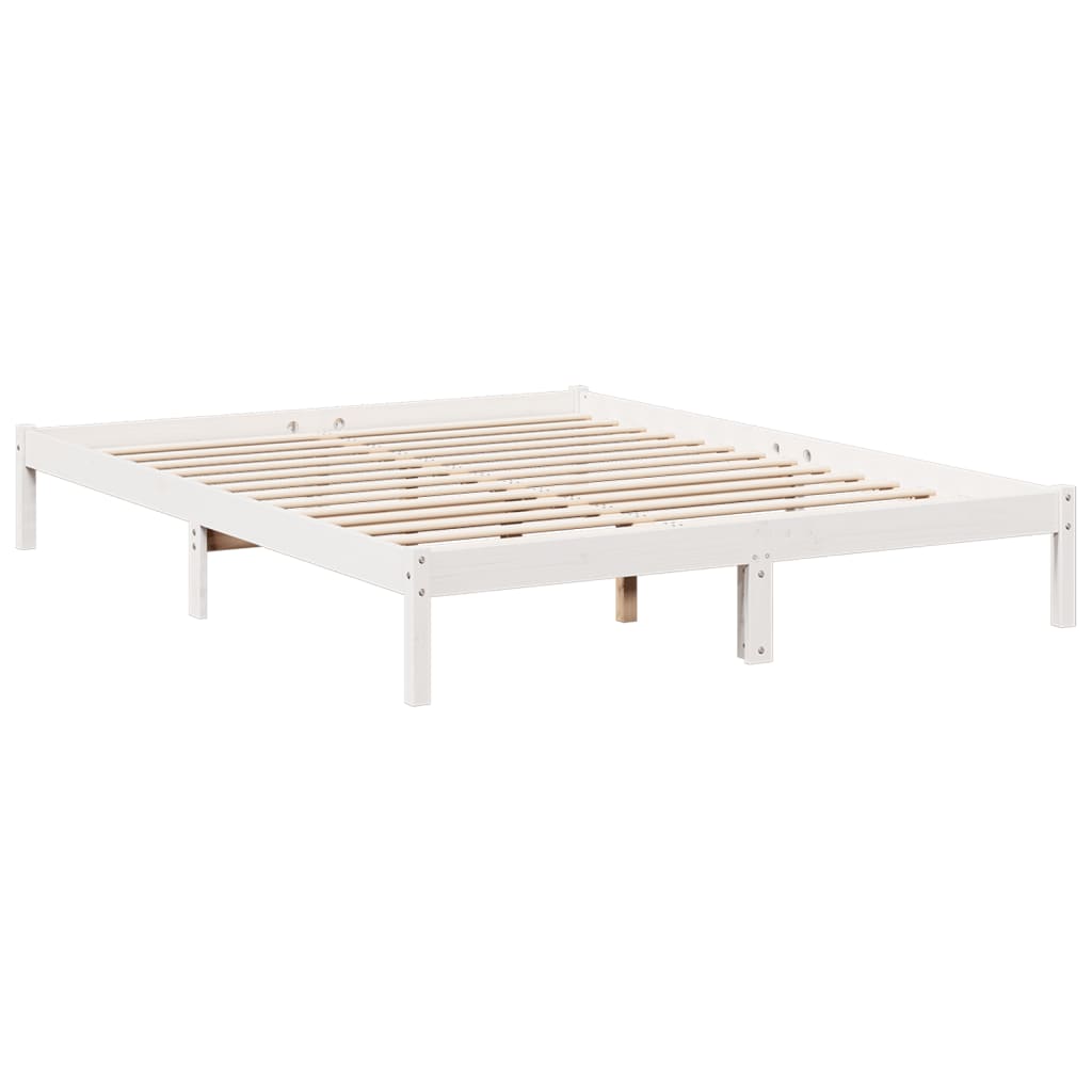 Vidaxl Dłuższe Łóżko Bez Materaca, Białe, 160X210 Cm, Drewno Sosnowe