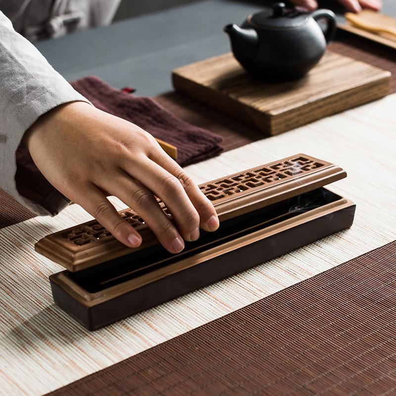Creative Sandalwood & Agarwood Incense Holder and Burner for Sticks and Coils
