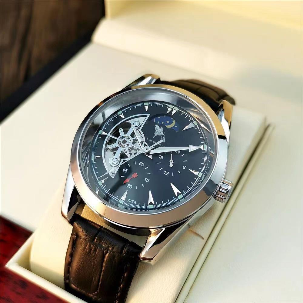 Duke of Lorraine Skeleton Mechanical Watch: Multi-Function, Luminous, Waterproof, Casual Business Steel Band