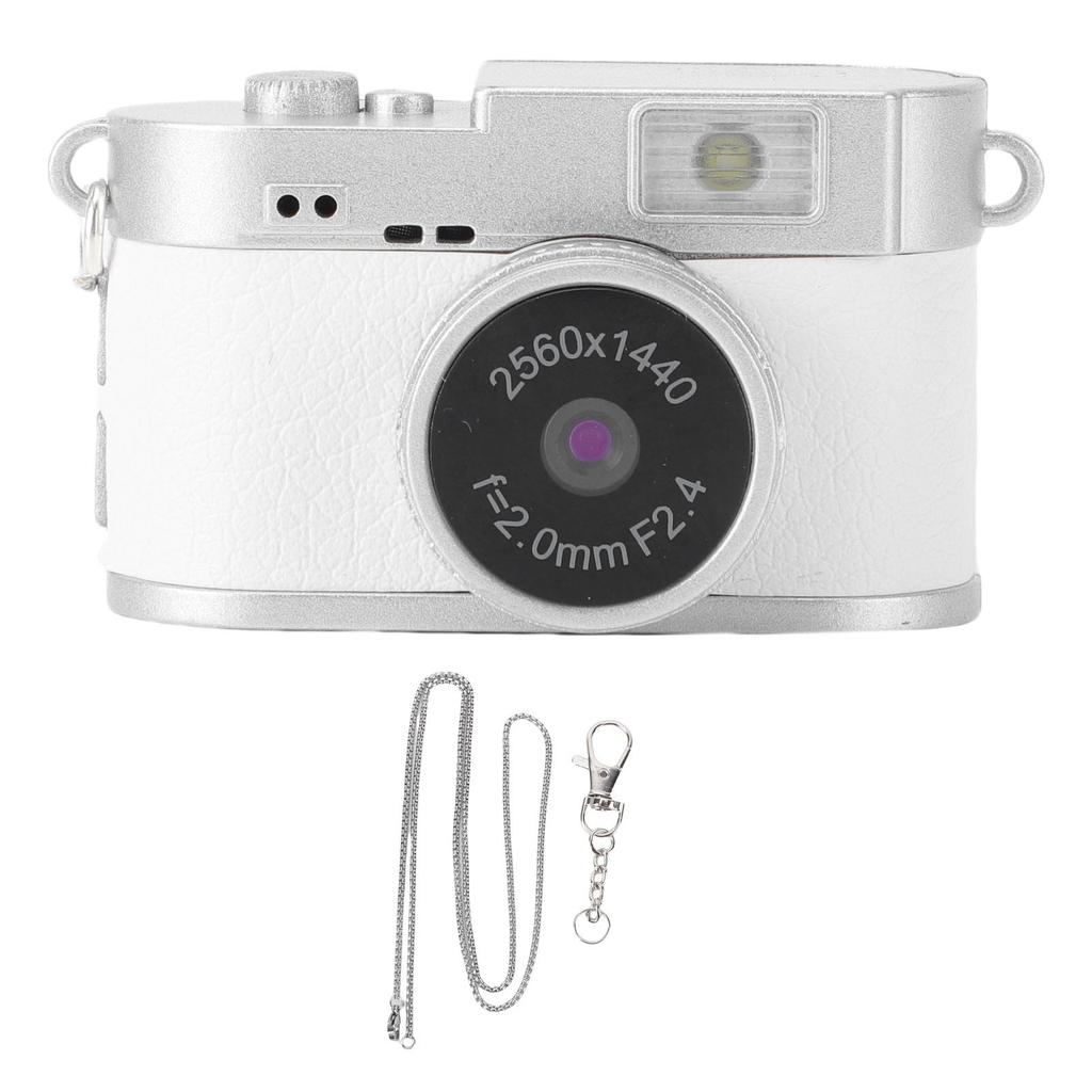 Vintage Digital Camera 2K FHD Video 2MP Photos Compact Small Camera with 1.47 Inch Color Screen and LED Fill Light for