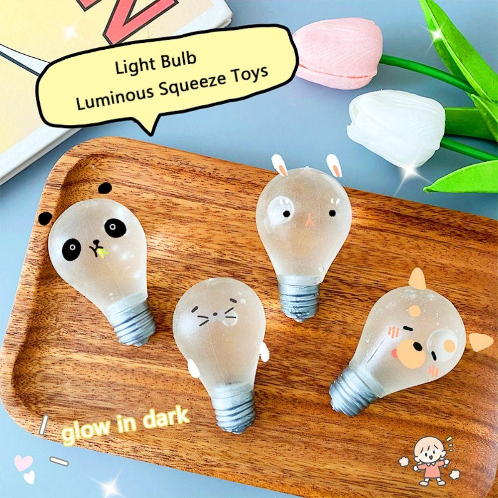 

4Pcs Slow Rebound Light Bulb Squeeze Toys Glow in Dark Simulation Bulb Squeeze Toys Children Adult 4Pcs/Set