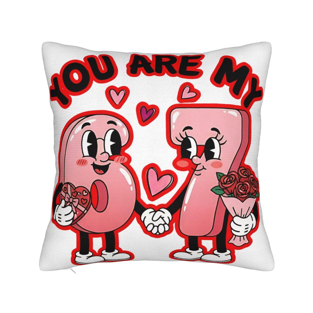 67 Meme Six Seven Valentine Heart Pillow Cover Novelty Pillow Case For Sofa Home Decoration Soft Pillowcases Gift