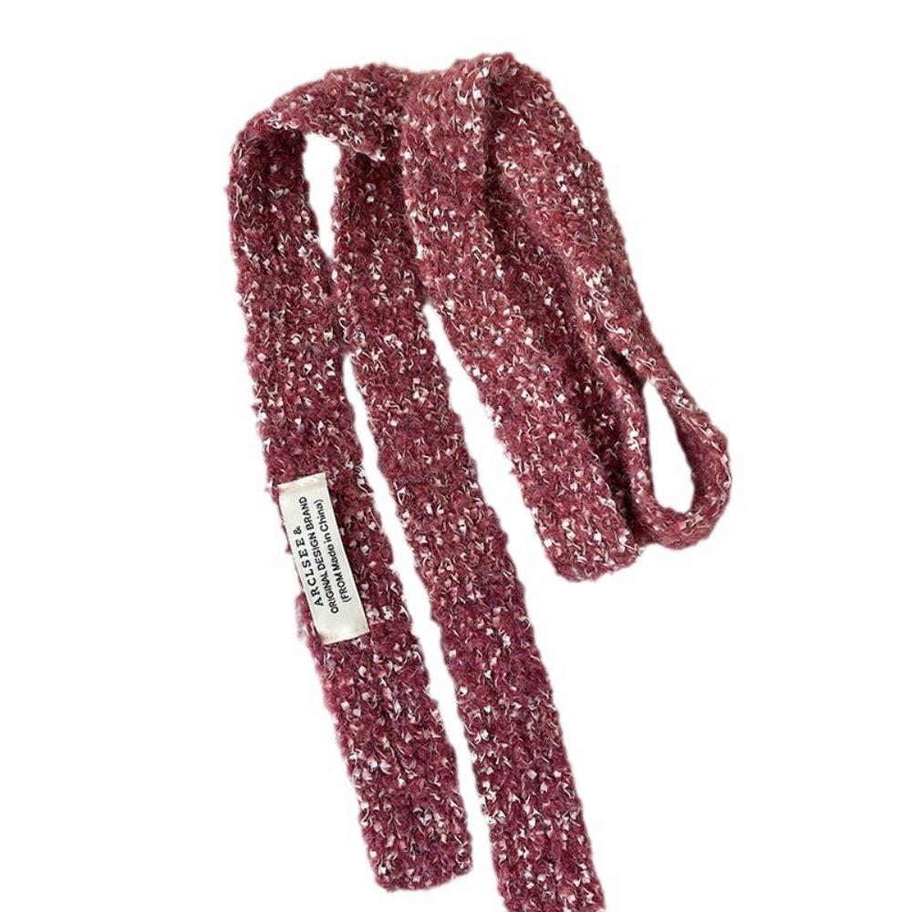 Harajuku Long Narrow Scarves Y2K Plush Knitted Scarves Casual Spicy Girl Scarf  Winter/ Autumn