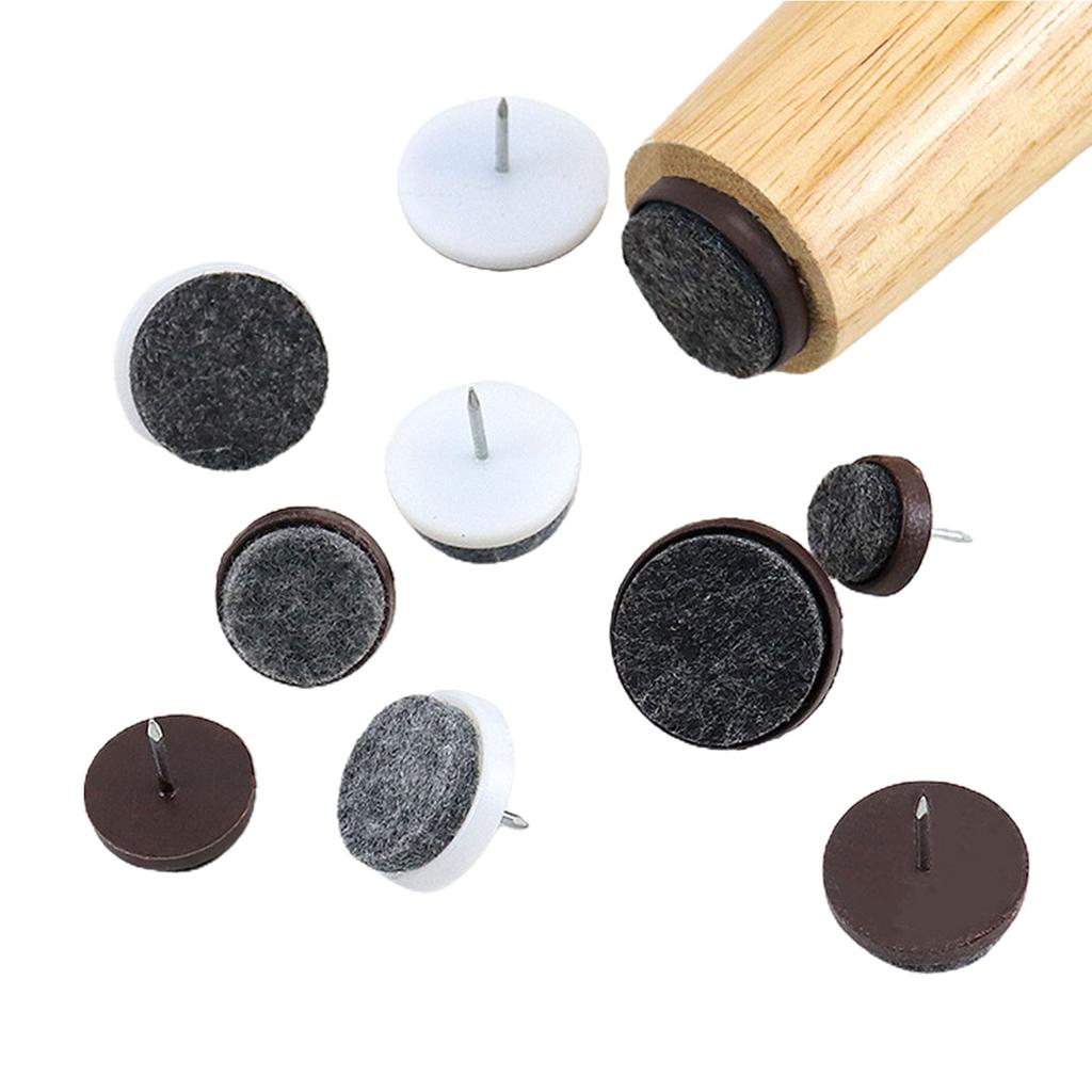 50 Pcs Furniture Leg Bottom Feet Glides Non-slip Wood Floor Protector Nail Round Heavy Duty Felt Furniture Pads Hardwood