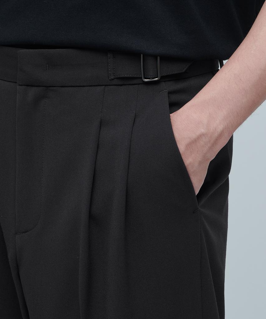 Musinsa Standard Side Adjust Two-Tuck Wide Slacks [Dark Gray]