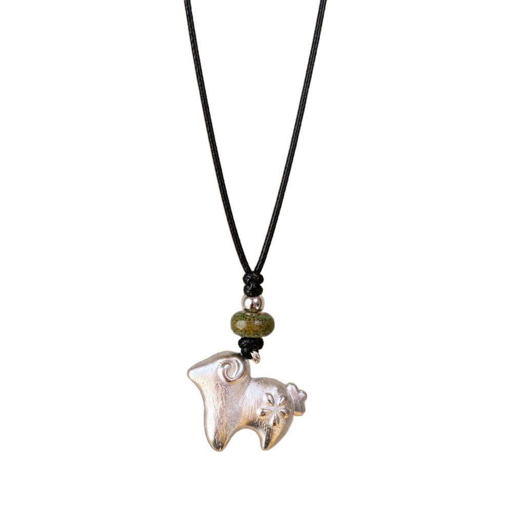 Bohemian Vintage Long Necklace Adjustable Sweater Chain Gifts Sheep Pendant Necklace Daily Wear