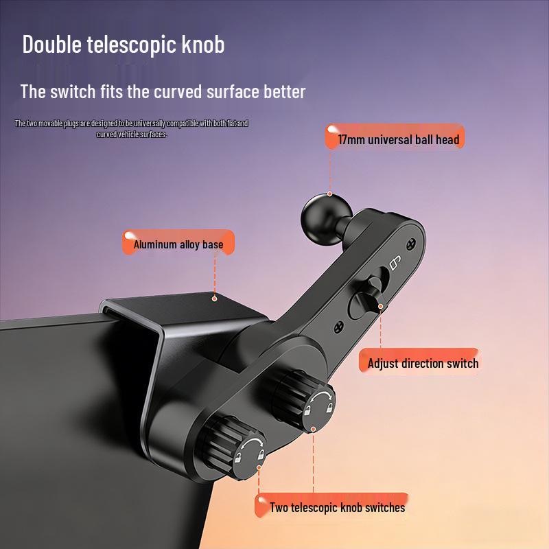 

Longqi Car Phone Holder, One-Button Lock, Navigation Mount for New Energy Vehicle Console Screen. Mount Only чёрный