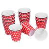 12pcs/Set Melamine Cup Imitation Porcelain Beverage Mug for Restaurant Student School Red