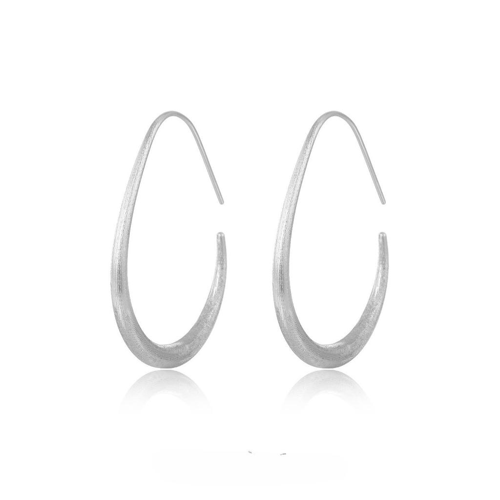 Water Droplet Ring Earrings for Women's New Style, Light Luxury and High-end Feel, Frosted Earrings To Show Face and Small Temperament, Earrings