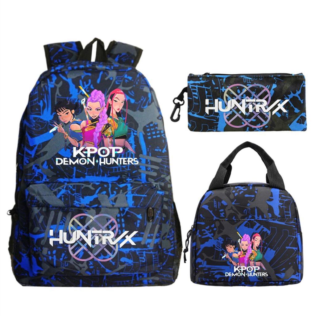 Kpop Demonunters Peripheral Children'S Backpack Elementary And Secondary School Bag Three-Piece Set