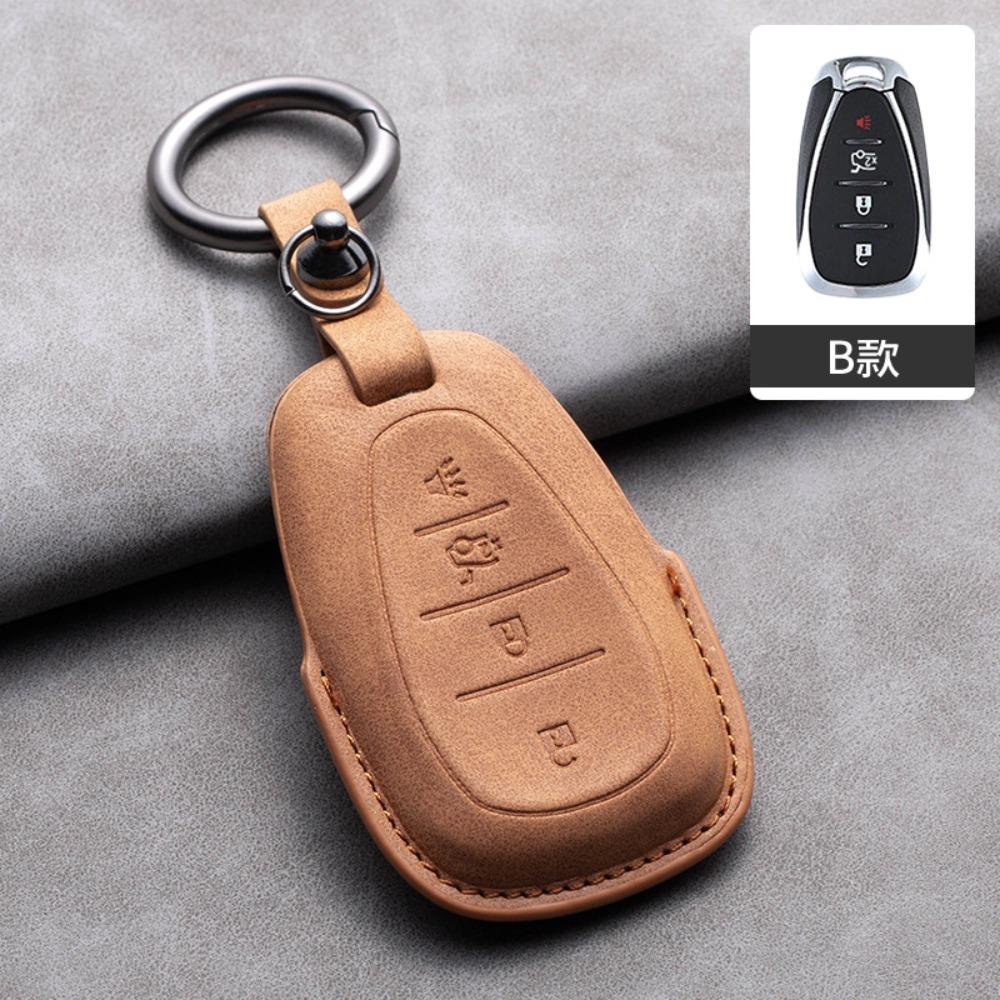Premium for Nappa Leather Key Cover for Chevy Malibu XL Equinox Blazer Camaro Car Keys