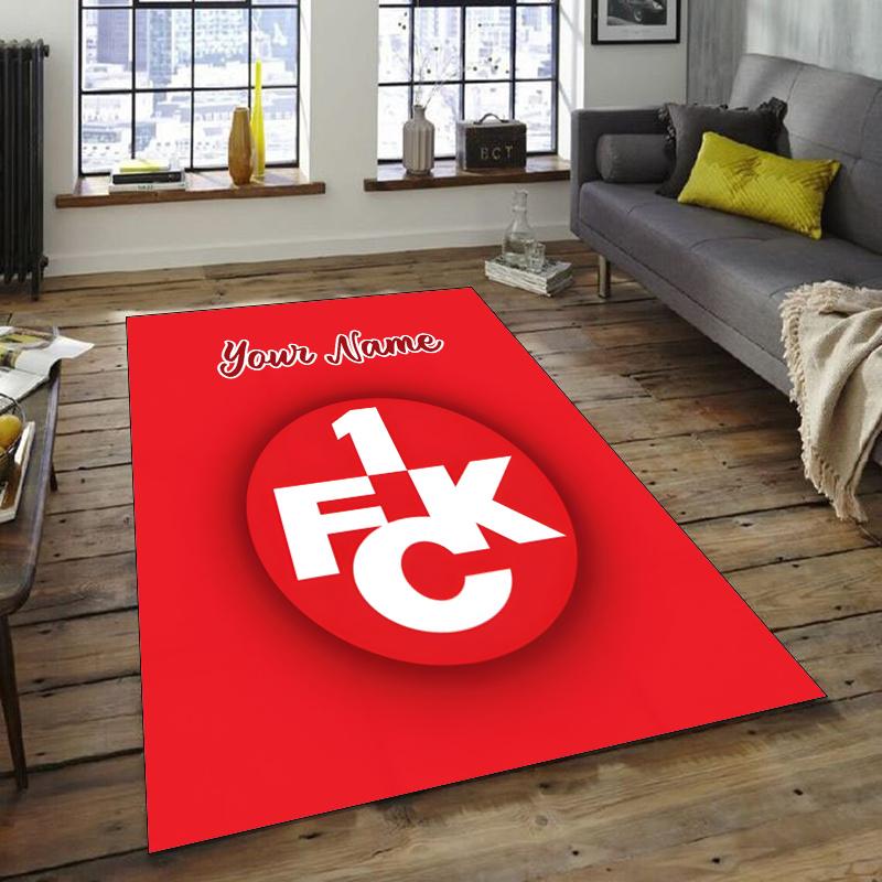 1.FC Kaiserslautern Design Area Rug Personalized Name- Non-Slip, Soft & Cozy Floor Mat for Living Room, Office - Indoor/Outdoor Carpet