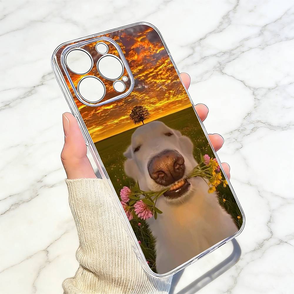 Sunset & Dog Phone Case Phone Case Transparent Silicone Soft For iPhone 17 16 15 14 13 12 11 Mini Pro Max Plus iPhone13PROMAX