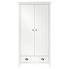 Garde-robe - VIDAXL - Hill Blanc - Bois massif - 2 portes - 1 tiroir - 1 étagère - 170cm