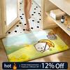 Soft Absorbent Non-Slip Rug Character Peach Cat Floor Mat Home Decor Doormat Bedroom Floor Mat Shower Carpet