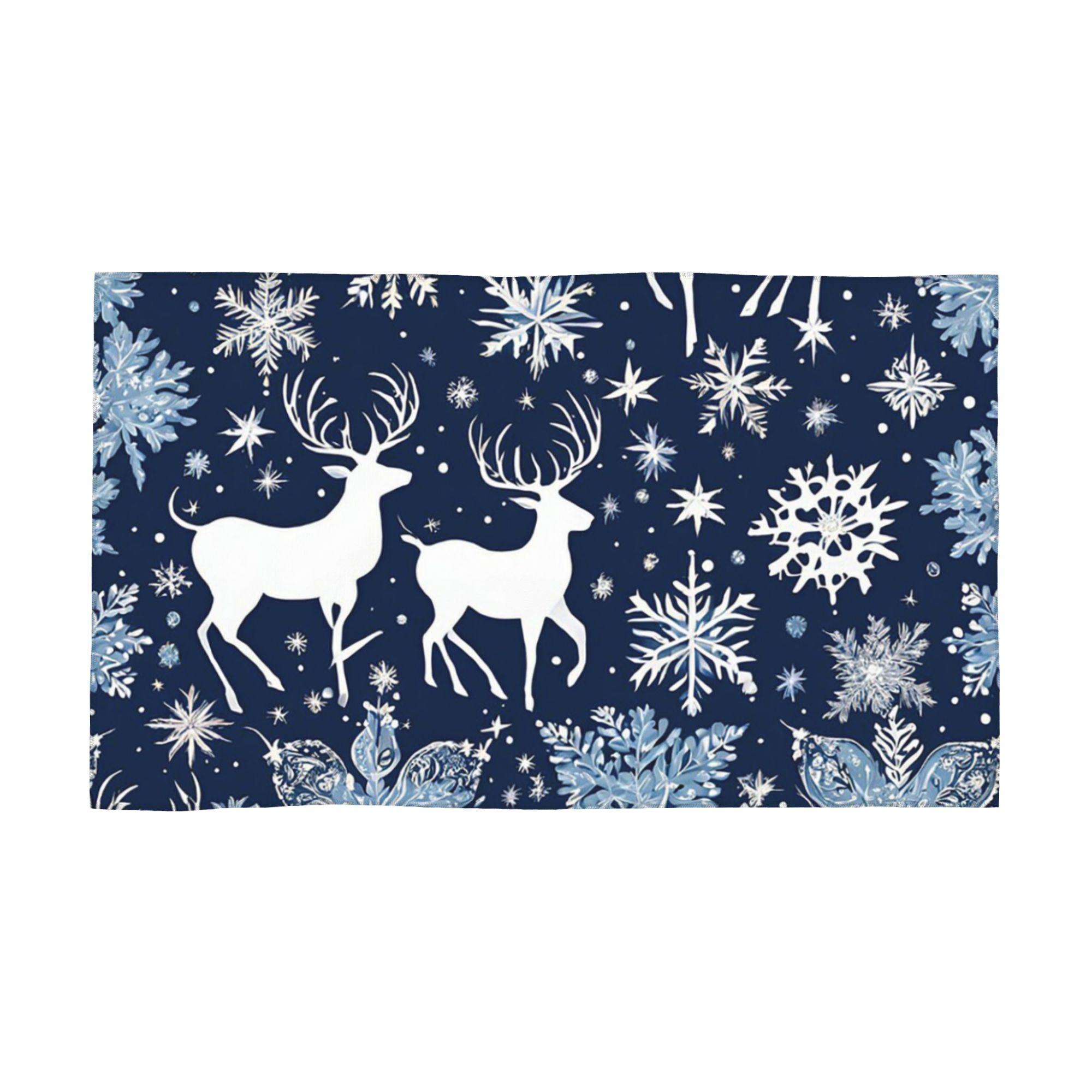 

Christmas. blue and white .8 Soft Face Towel Quick Dry Pool Bath Cotton Towels Absorbent W30*H60(CM)