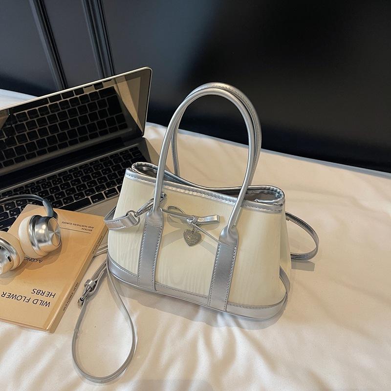 Class commuter tote bag large capacity love summer foreign style 2025 bow new casual shoulder shopping bag