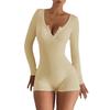 Yoga Fitness Long-sleeved Shorts Jumpsuit Women's 2025 Autumn and Winter