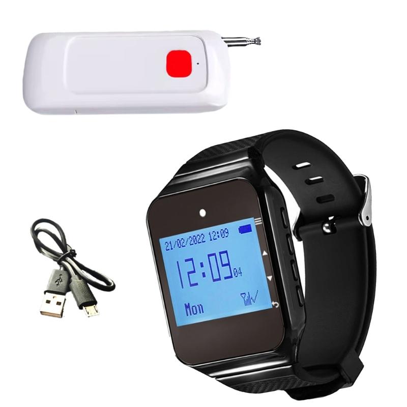 Hospital School Emergency Alert Wristband Device Waterproof Restaurant Pager Watch Receiver For Hospitals Schools 1